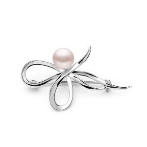 Brosa perla naturala roz pudra din argint DiAmanti SK20224BR_L-G (Argint 925‰ 3,8 g.)